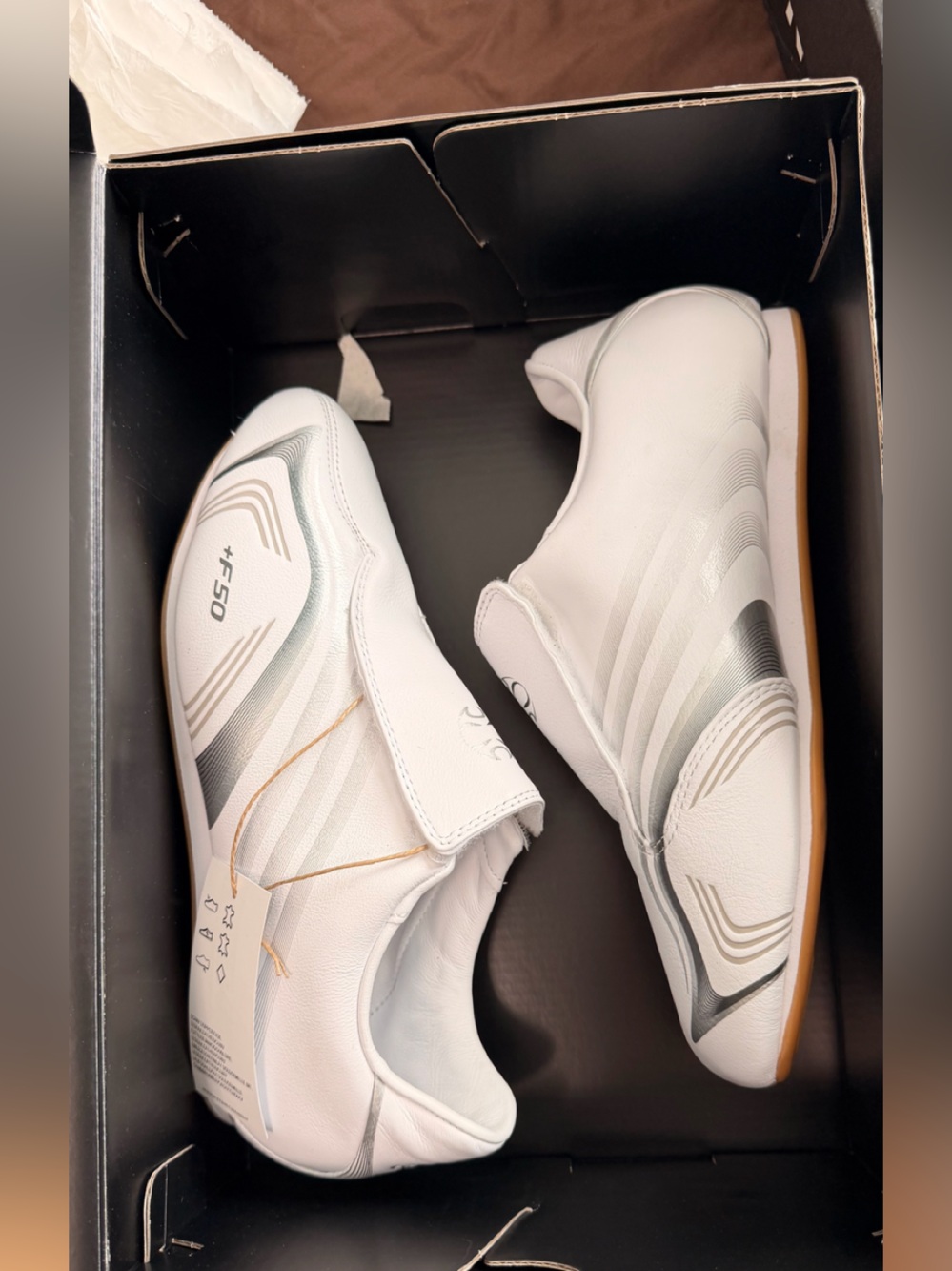 NEW Adidas white taekwondo F50 sneakers white/silver size 7.5 women’s